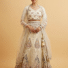 Beige Cream Sitara Embroidered Bridal Lehenga - Image 2